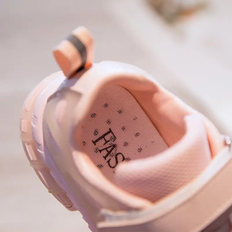 Children Sports Shoes Fashion Girls Sneakers Boys Kids Luminous Pu Mesh Running Trainer Rubber Children's Casual | Детская одежда и