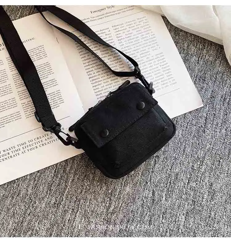 black Monsisy мальчик Холщовая Сумка для девочек кошелек и Handag Детский кошелек Детская сумка через плечо маленькая сумка для мелочи Сумочка для денег для малышей Obag - Цвет: black