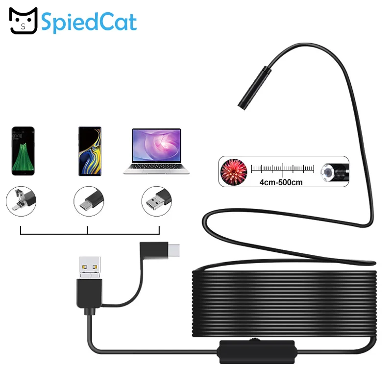 Камера Эндоскоп водонепроницаемая камера Бороскоп 3 в 1 объектив 1/2/3 5/5 м Android ПК