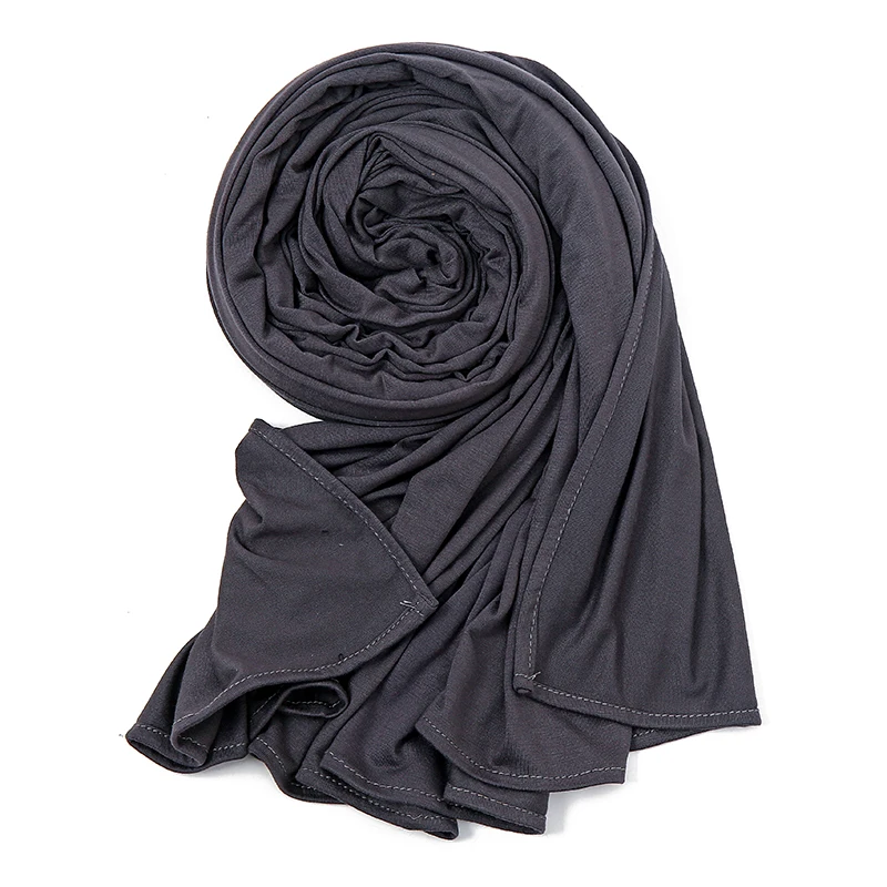 

20 Colors Plain Solid Modal Jersey Hijab Women Winter Elastic Muslim Shawls Scarf Maxi Wrap Snood Warm Thick Stole Foulard Sjaal