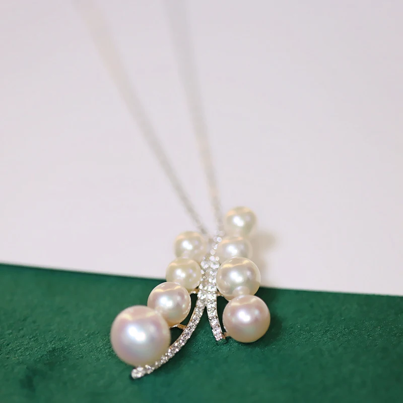 MeiBaPJ новая мода натуральный пресноводный жемчуг кулон в виде бабочки ожерелье из