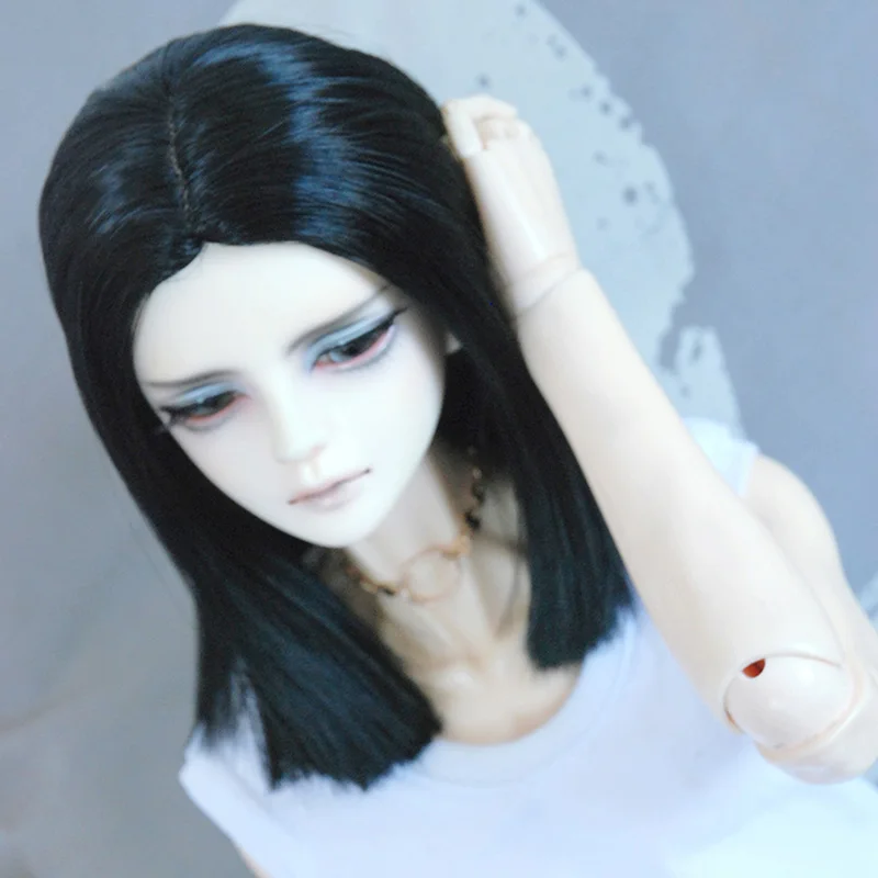 Парик для шарнирной куклы 1/3 1/4 1/6 1/8 Bjd SD волосы высокотемпературный черный парик |