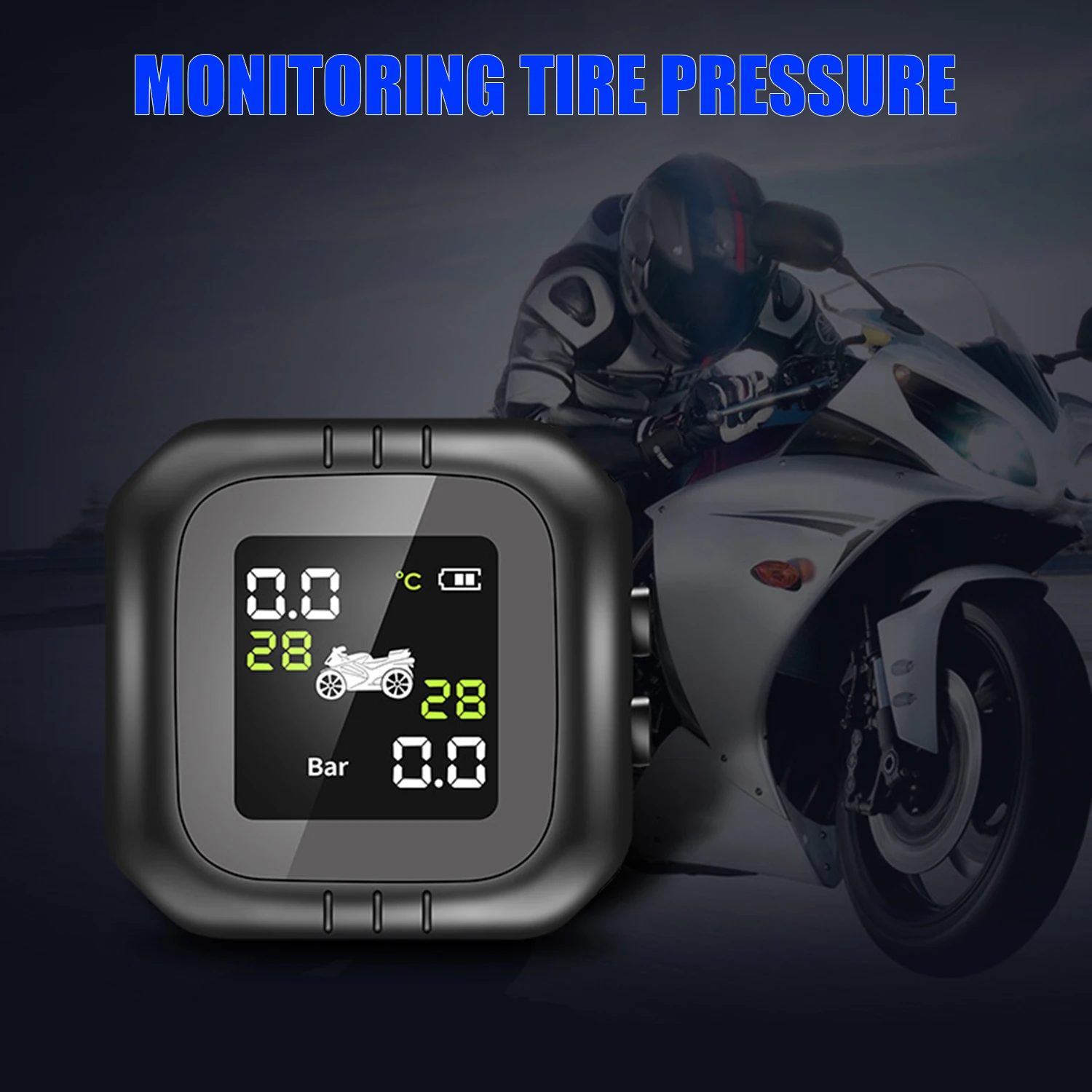 

Система контроля давления в шинах мотоцикла TPMS, водонепроницаемый беспроводной высокоточный датчик давления в шинах с солнечной батареей ...