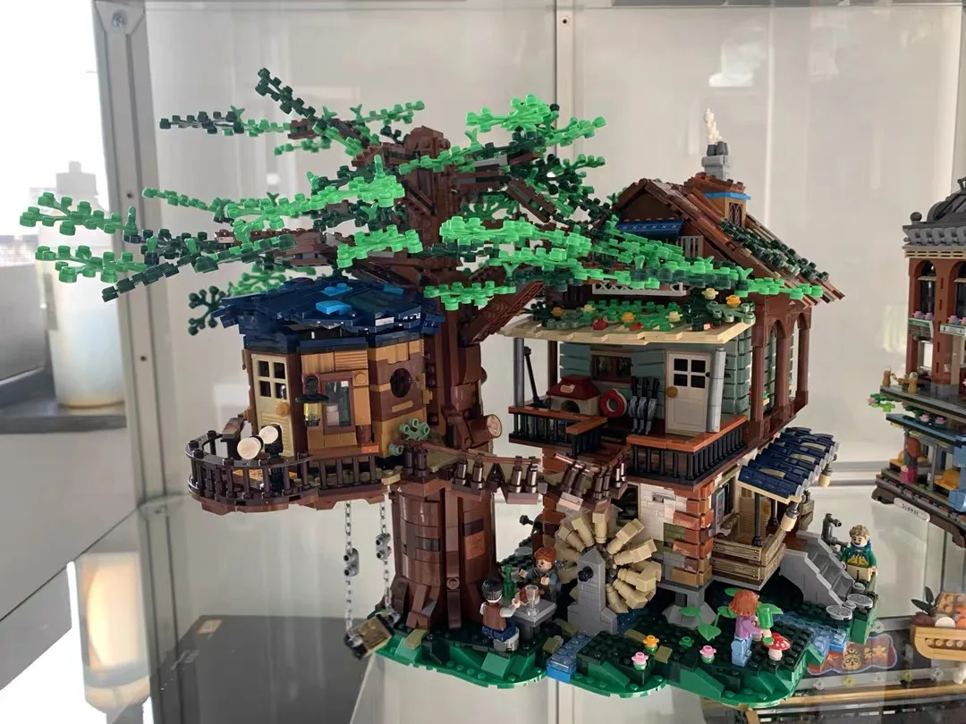 

4761 ps floresta rvore casa modelo blocos de construo com figuras diy montagem pequena partcula tijolos brinquedos para cri