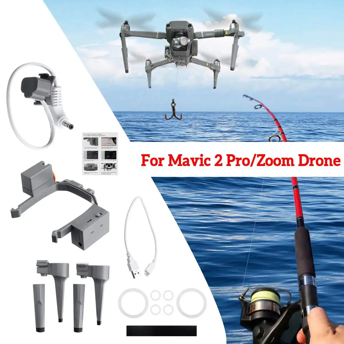 LBLA Airdrop система воздушного падения для DJI Mavic 2 Pro Zoom Дрон рыболовная приманка
