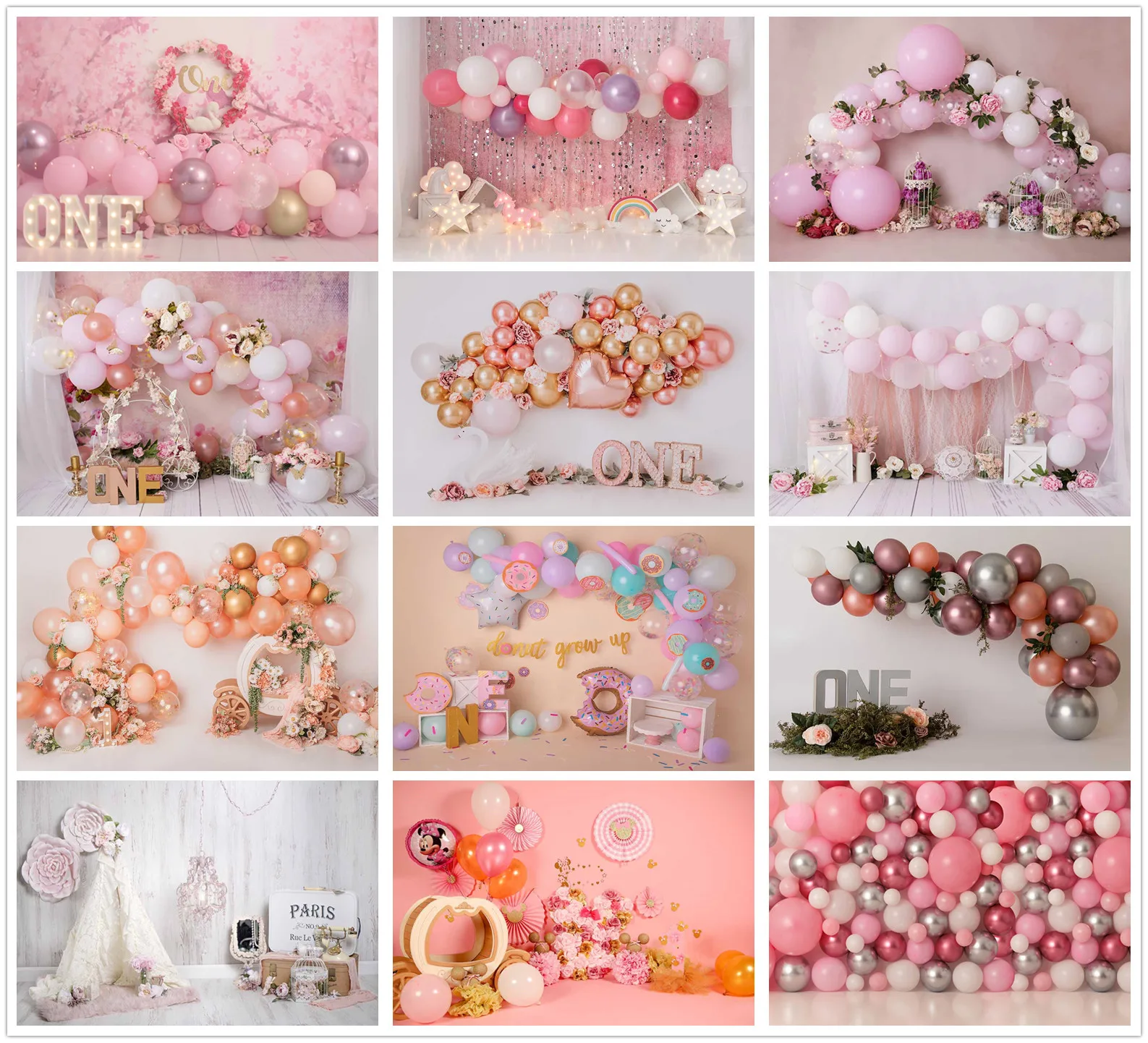 Фоны для фотосъемки на день рождения первый праздник малышей торт разбиваемый фон дети Новорожденные