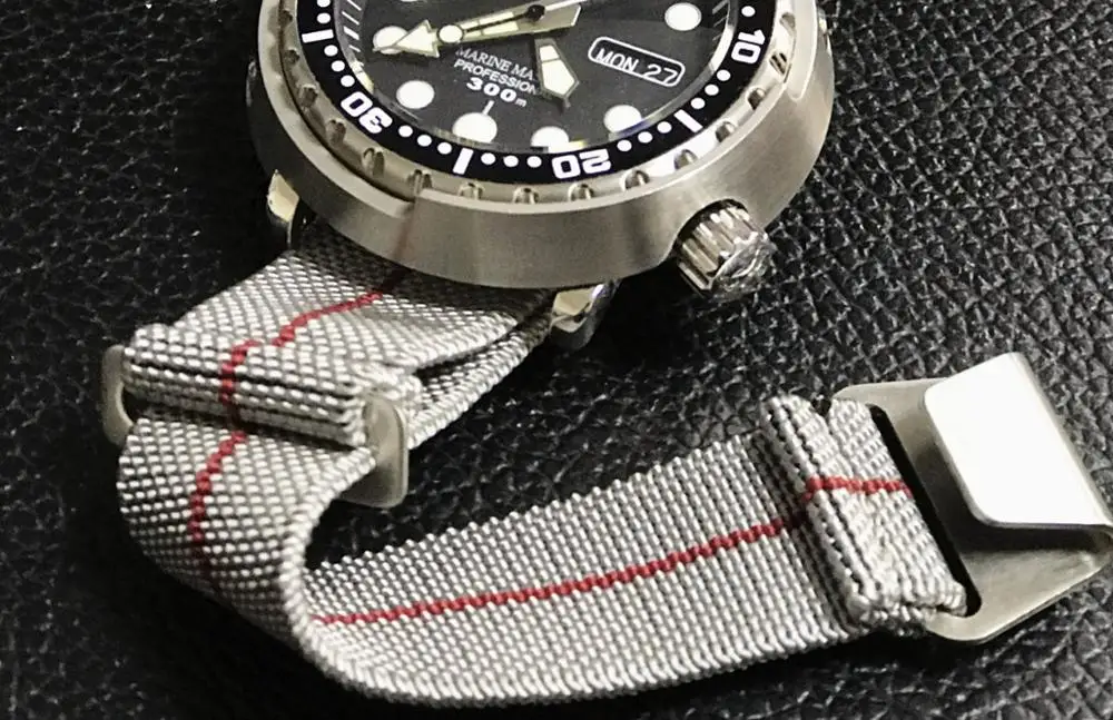 Gray -red line Lugran Parachute ремень Ver. Эволюция НАТО нейлон ремень ремешок эластичный ремешок для часов 20/21/22 мм 904 из нержавеющей стали - Цвет ремешка: Gray -red line