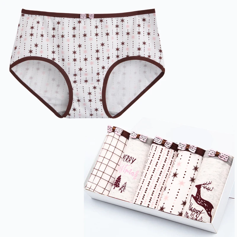 Lingeries Size XXL Women's Cotton Panties Underwear 5Pcs/lot Multicolor Sexy Briefs Seamless Lovely Print Soft Comfort