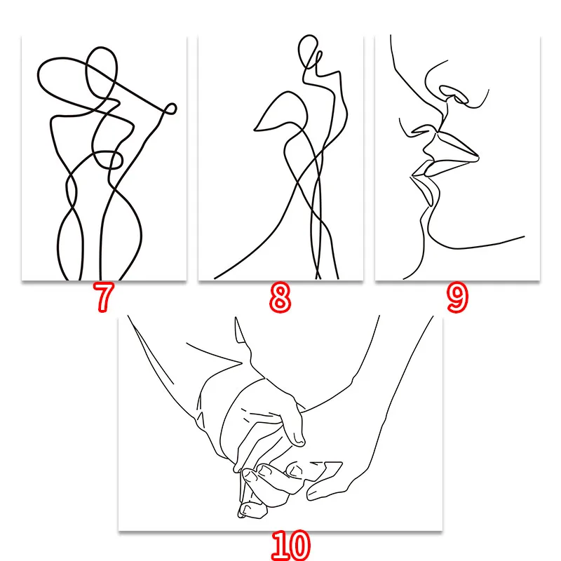 Картина на холсте для стены печатные картины минималистичные линии рисования
