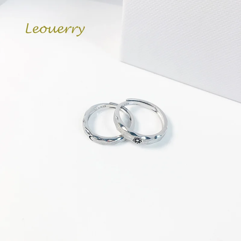 Женское кольцо с волнистой текстурой Leouerry серебряное для влюбленных пар