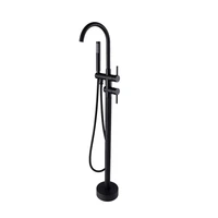 black double handle double control french faucet shower shower bathtub faucet set