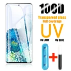 Закаленное стекло с полным покрытием UV Liquid для Samsung Galaxy S10 S8 S9 S20 Plus, защитная пленка для экрана Samsung Note 20 Ultra 9 10 8, стекло