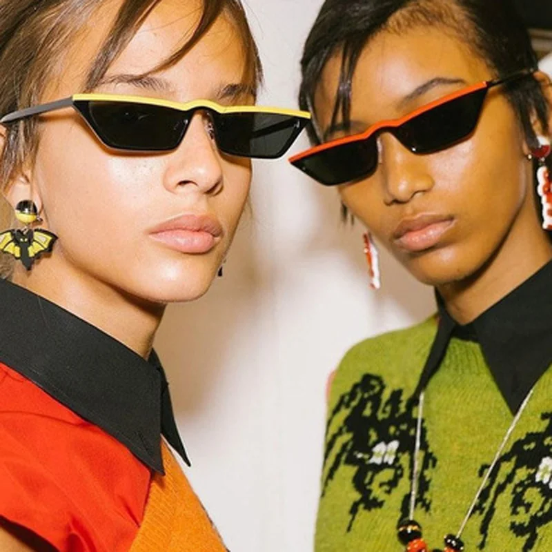 

Retro Cat Eye Sunglasses Popular Women Smallsquare Fashion Double Color Frame Shades UV400 Sun Glasses for Women