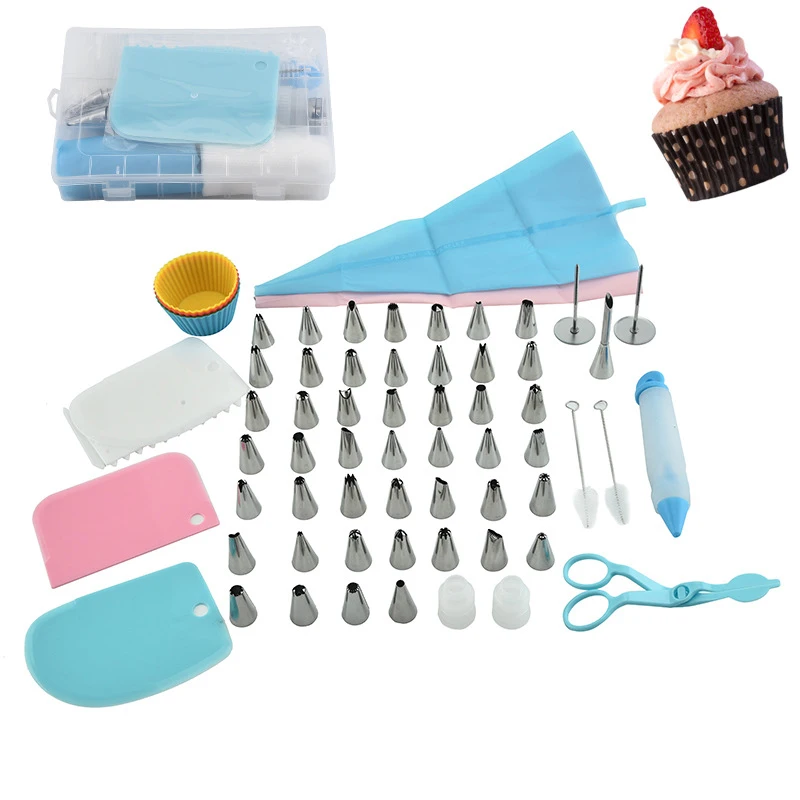 

67pcs Cake Decorating Tools Set Cream Nozzles Pastry Tools Accessories For Kitchen Bakery Confectionery Pastry Bag Scraper