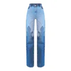 Винтажные лоскутные джинсы y2k, женские брюки DA Harajuku, уличная одежда с высокой талией, модные джинсовые мешковатые брюки с градиентом цвета для женщин