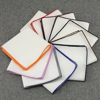 prevailing handkerchiefs pocket cotton white hankies for wedding casual solid color pocket square towel 2323cm hanky