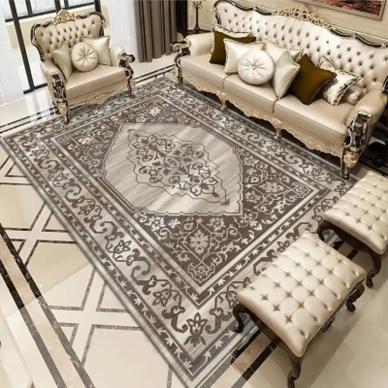 

Fashion Persian Style Floor Mat Retro Ethnic Geometric Living Room Anti-Slip Area Rugs Bedroom Bedside Bathroom Kitchen Carpet