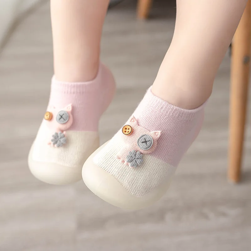 

Baby Socks Shoes for Spring Autumn Cute Cat Style Cotton Floor Shoes Soft Botton Anti-slip First Walkers 0-3 Years