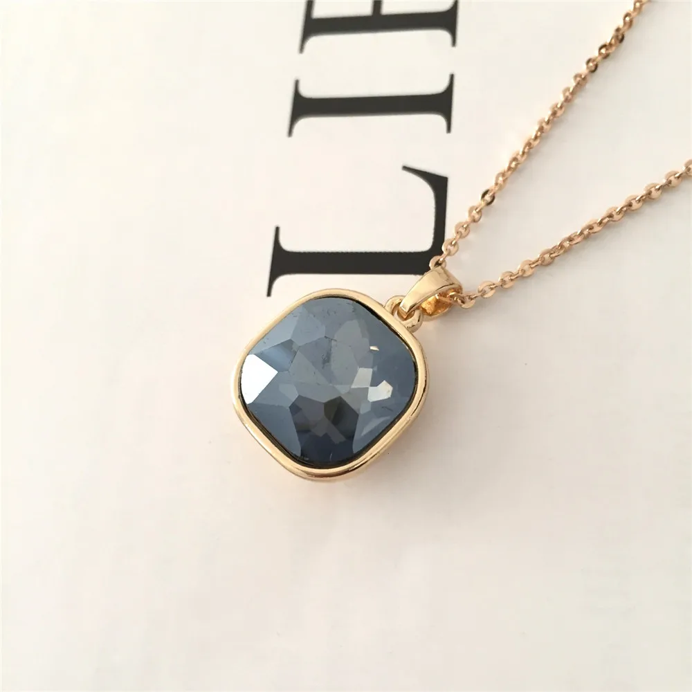 Женское Ожерелье с квадратным кулоном из смолы украшение для невесты свадебные