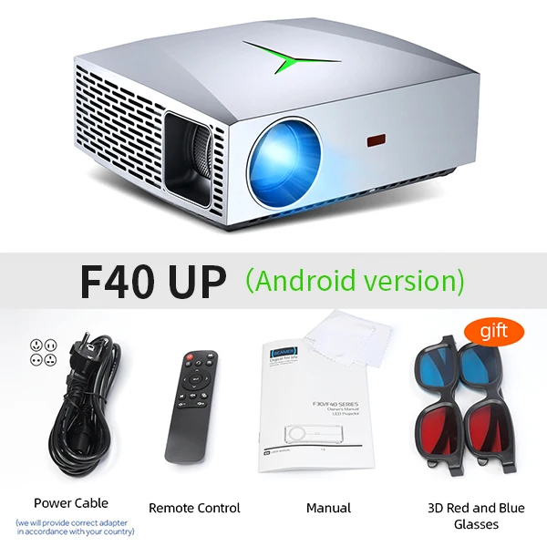 F40UP VIVIBright Real Full HD 1080P проектор F40, wifi Bluetooth, 3D видео проектор, ТВ-палка, PS4, HDMI для спорта - Цвет: F40UP