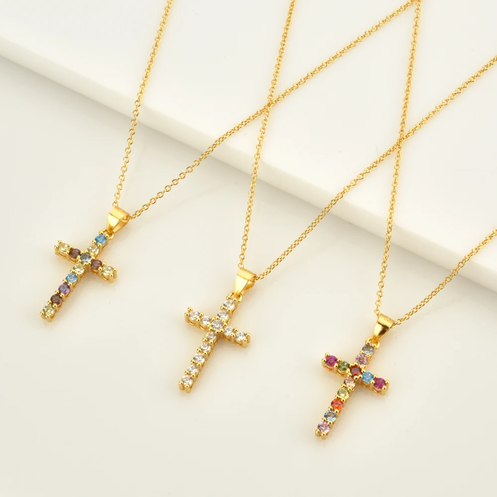 ANDYWEN 925 Sterling Silver Gold Clear Zircon Cross Pendant Necklace Long Chain Luxury Clip Wedding Rock Punk Sunmmer Choker | Украшения и