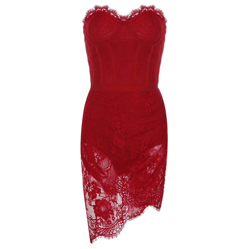 Новинка 2020 летняя одежда женское платье кружевное элегантное Бандажное