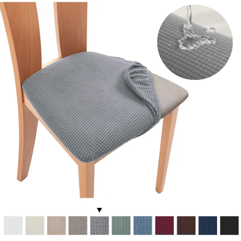 

Removable Spandex Jacquard Dining Room Chair Seat Covers Washable Waterproof Elastic Cushion Covers for Upholstered Dining Chair