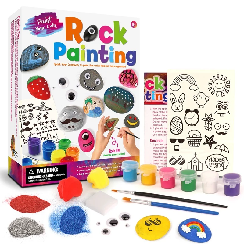 

Rock Painting Creative Colorful ic Stone Craft Art Paint Graffiti Toy Kits for Kids