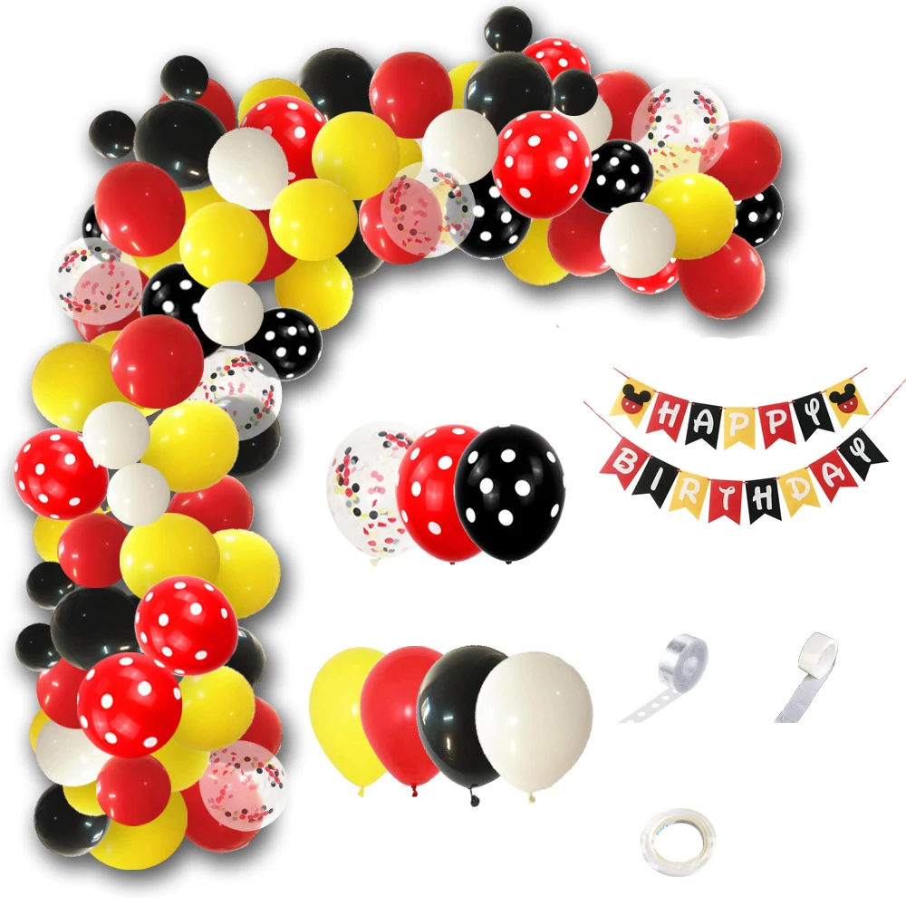 Набор воздушных шаров с Микки Маусом для детского праздника или дня рождения, Набор декоративных шаров, товары для вечеринки