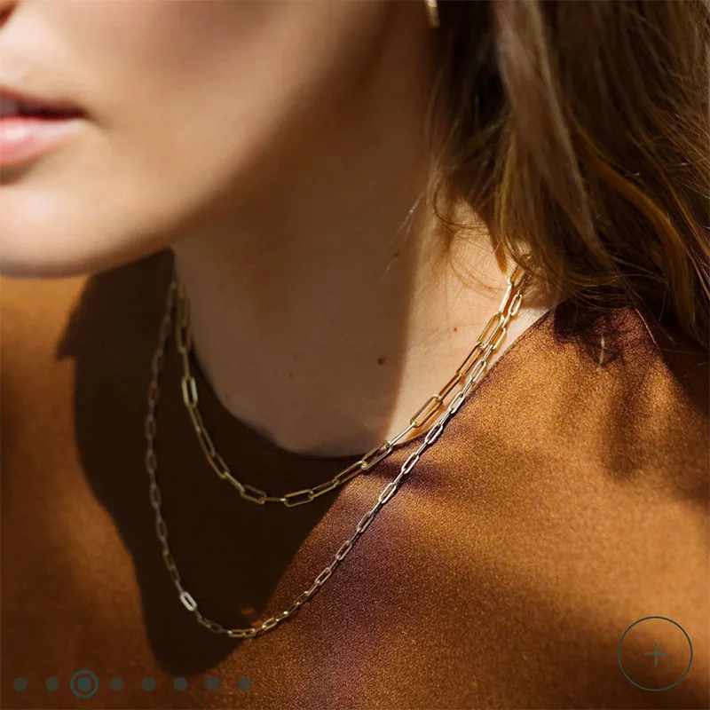 

High End Stainless Steel Jewelry Paper Pin Necklace For Women