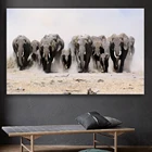 Африканский слон, животные из дикой природы, картины на холсте, черные и белые животные, плакаты, принты, настенные картины для гостиной, домашний декор