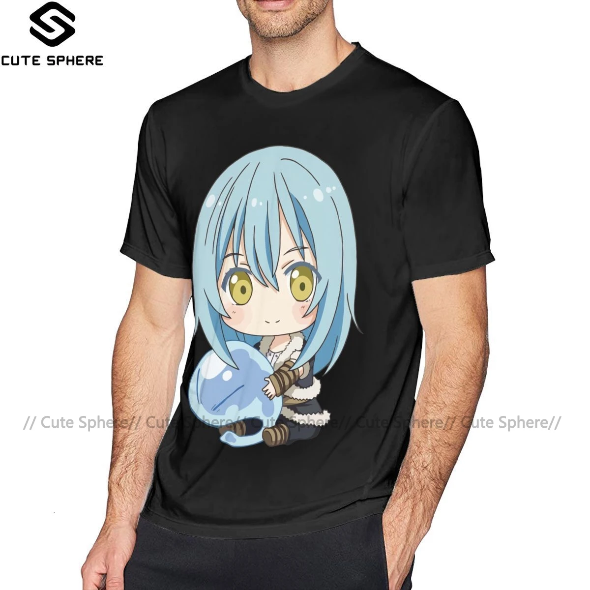 Tensei Shitara Slime Датта Кен футболка Rimuru Chibi оверсайз Рубашка с короткими рукавами
