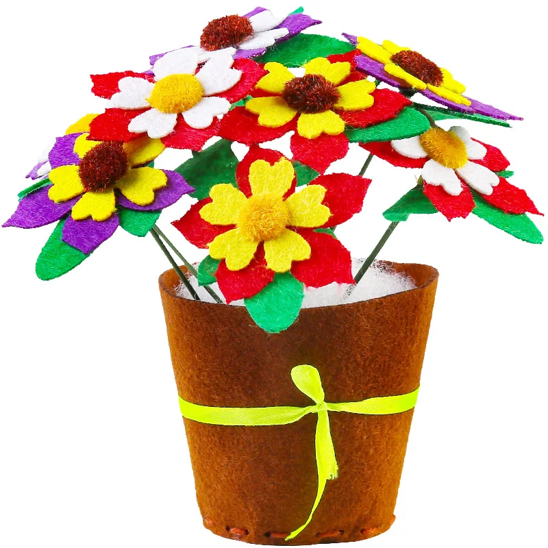 

Non-woven Non-cutting Flowerpot Fabric Potted Carnation Flowerpot Daisy Children Diy Material Package Diy Kids Craft