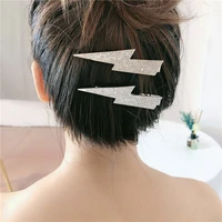 2pc retro lightning crystal hair claw side clips for women girls kids daily hairpin hair washface accessories headwear ornament