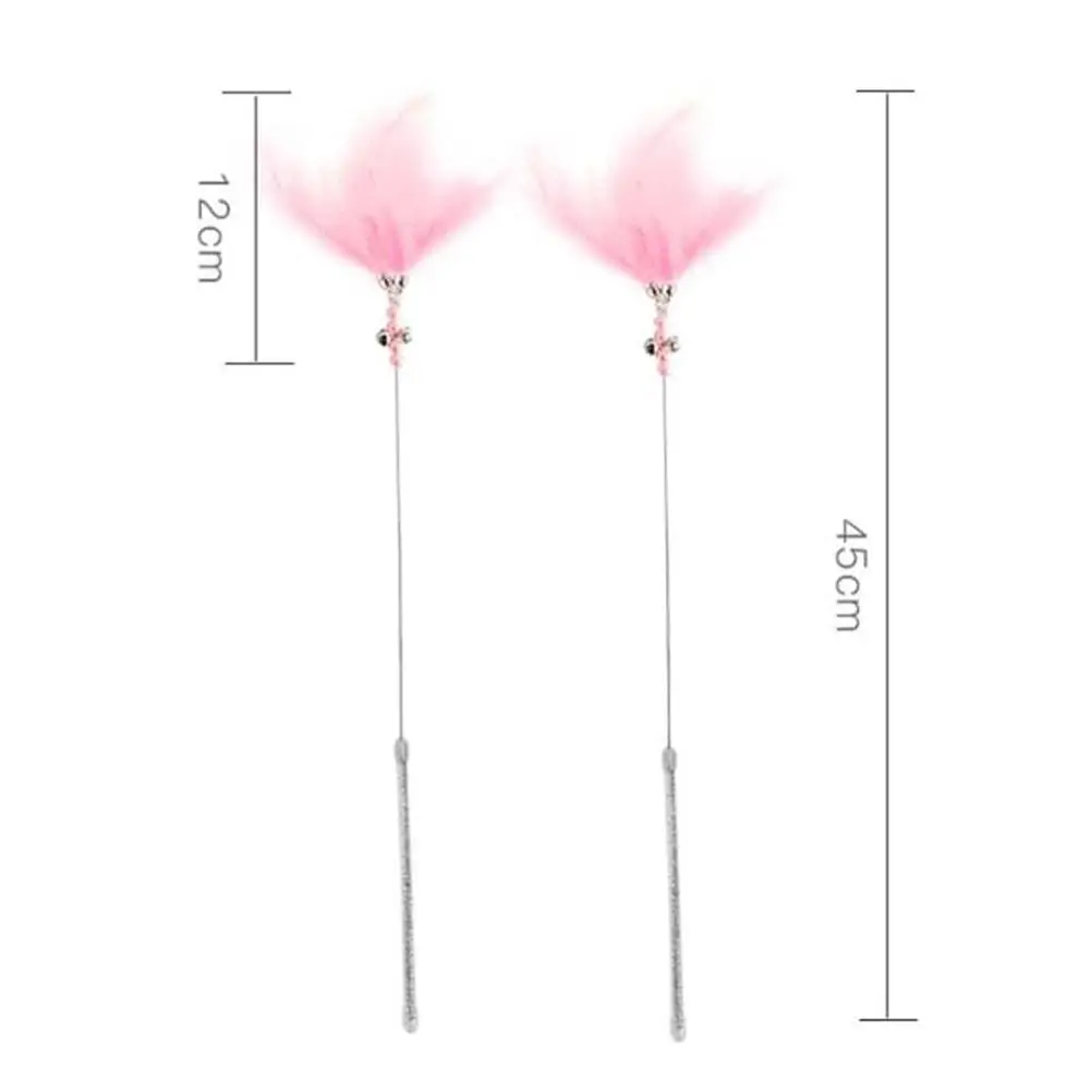 

HOT SALES!!! Pet Cat Kitten Feather Bell Beads Teaser Playing Stick Wand Interactive Toy