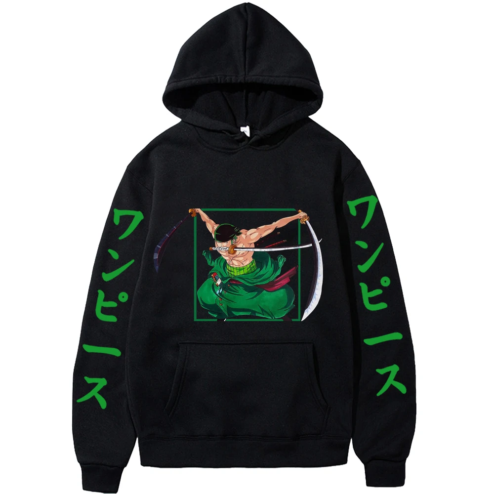 

Anime One Piece Hoodie Printed Roronoa Zoro Pullover Sweatshirts Long Sleeve Loose Streetwear Hoodie Tops