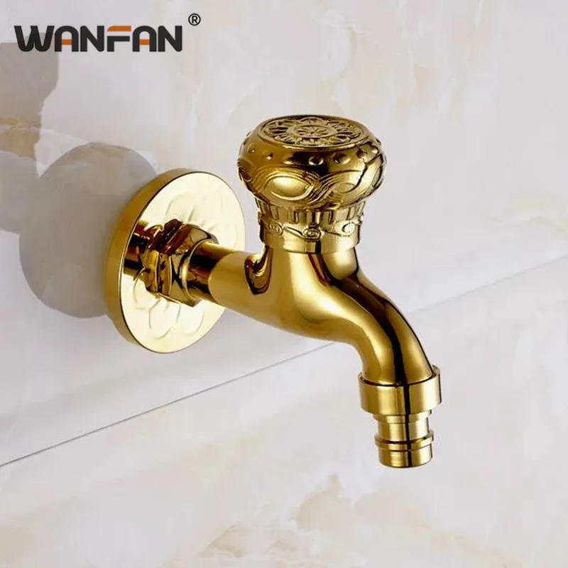 Роскошный настенный кран с золотистым краном декоративный для стиральной машины