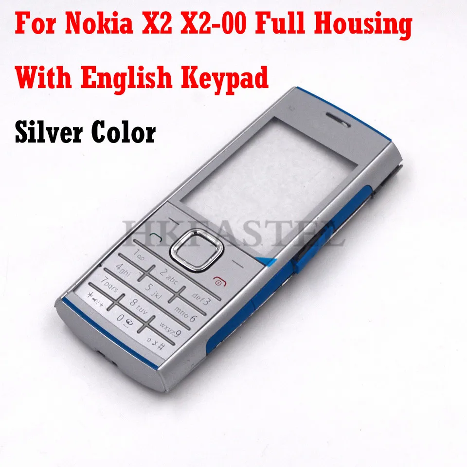Silver English Для Nokia X2 X2-00 полный корпус для мобильного телефона чехол+ английский/русский/арабский клавиатура+ инструменты - Цвет: Silver English