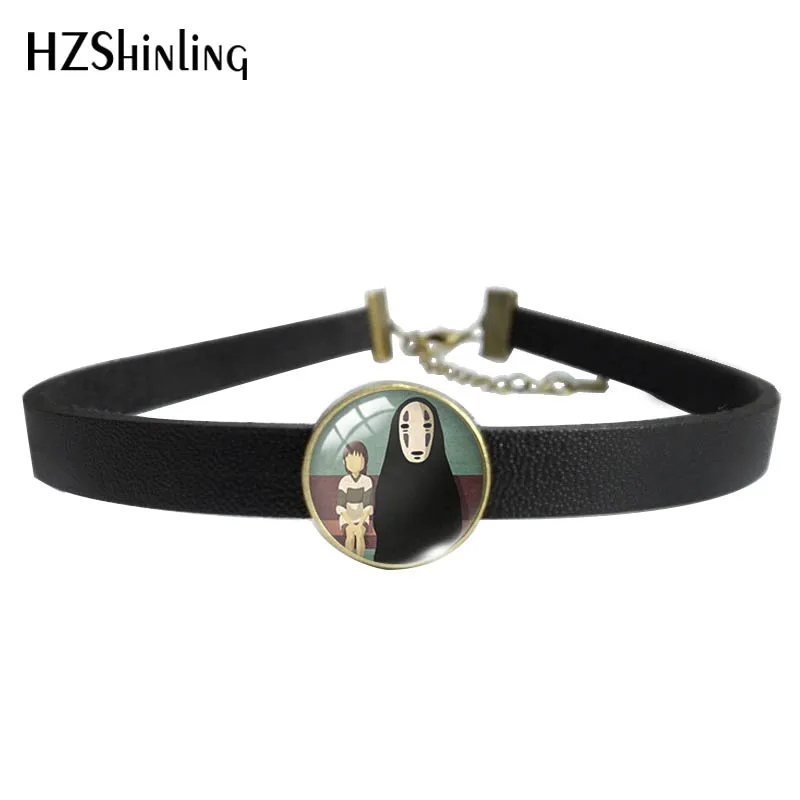 Кожаное ожерелье чокер с изображением героев мультфильмов аниме белый дракон