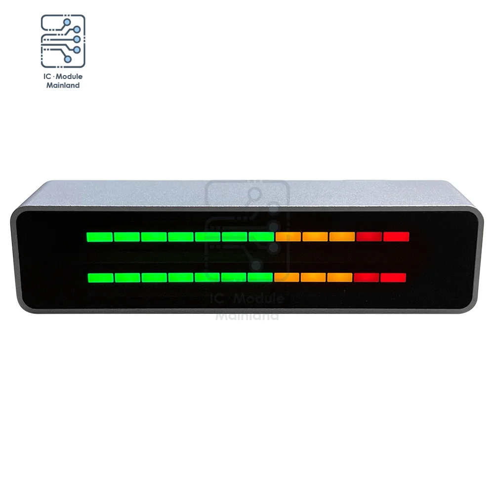 LED Music Spectrum 12 Segment Stereo Level Indicator Multicolor  VU Meter Home Sound Control Light Bar DIY Power Amplifier