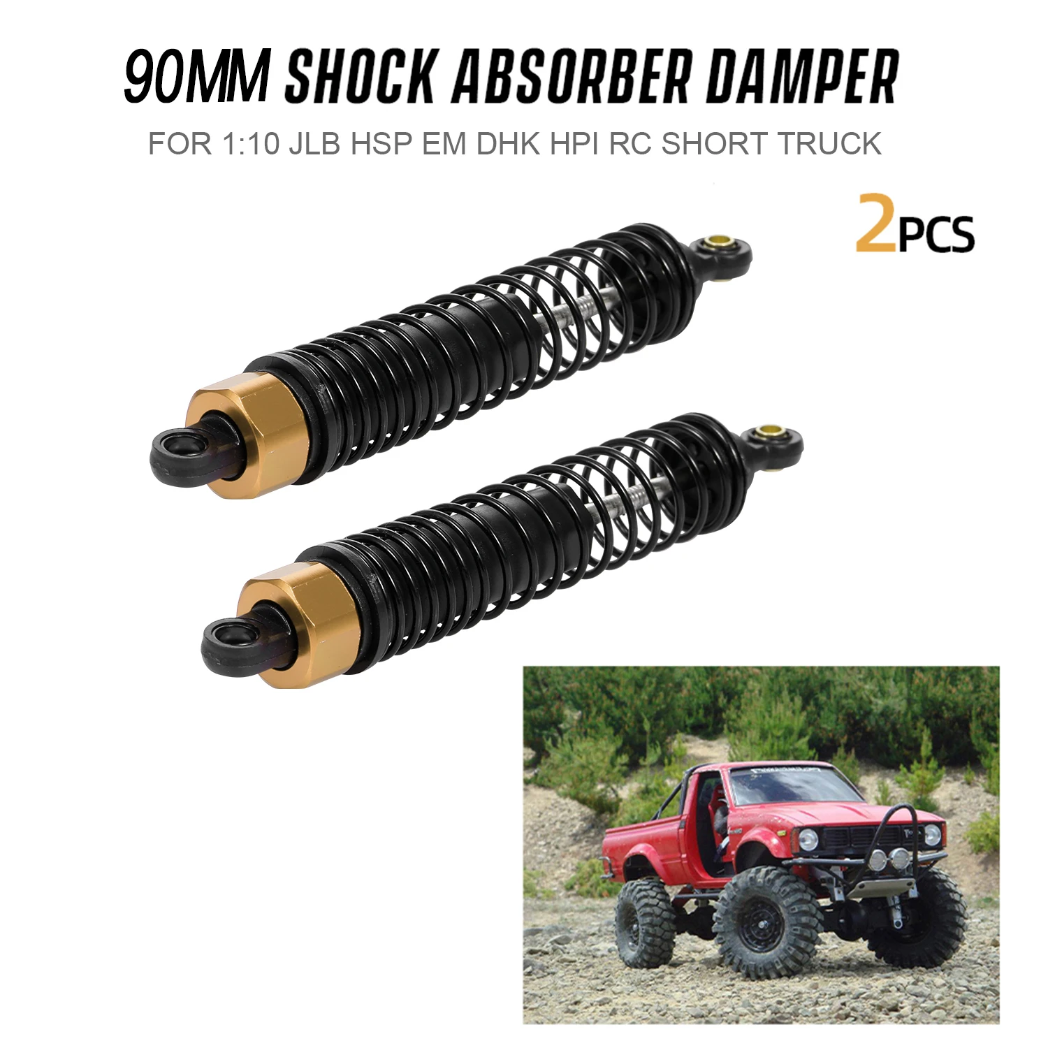 2 шт. 90 мм RC автомобиль амортизатор демпфер автомобильные запчасти для 1:10 JLB HSP EM DHK