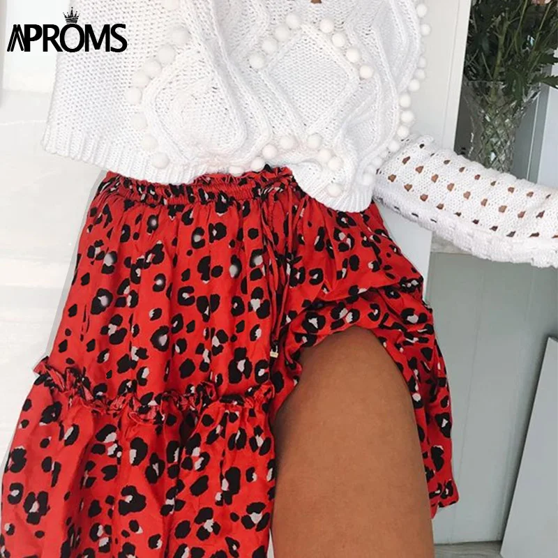 Aproms шикарная эластичная мини-юбка в горошек с высокой талией, женская уличная модная Свободная белая легкая юбка с оборками, лето
