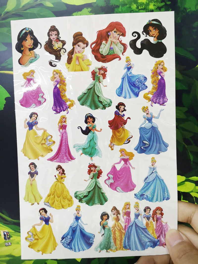 

Disney Princess Tattoo Stickers Mermaid Movable Doll Children's Birthday Party Decoration Cartoon Kids Funny Sticker Gifts