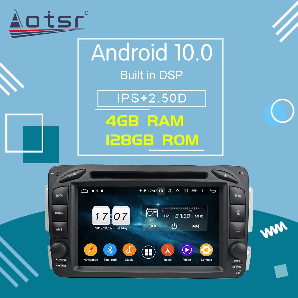 Автомобильный GPS-навигатор для Mercedes-Benz W163/CLK W209 2002 + Android 10 128 ГБ автомобильный