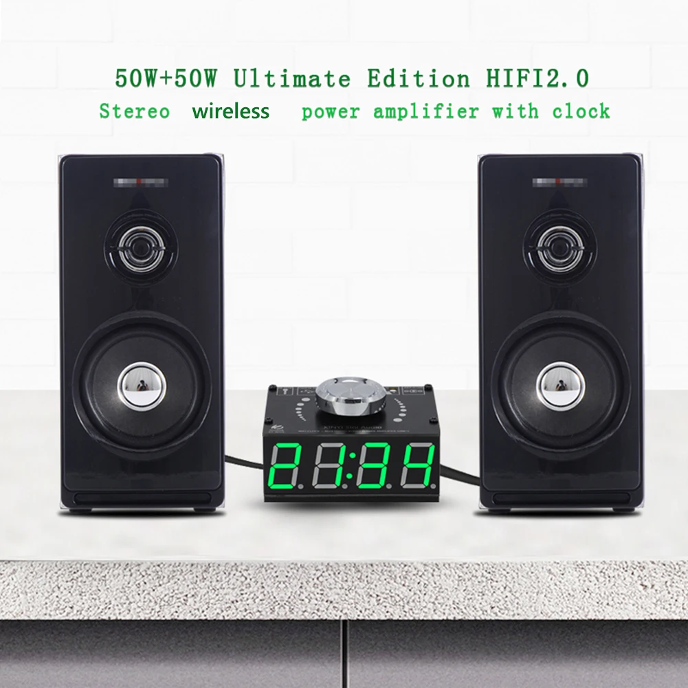 

XY-W50L/XY-W100L 50Wx2/100Wx2 WiFi Clock Amplifier Board APP Control Audio Module Stereo Digital Bluetooth Speaker Modulator NEW