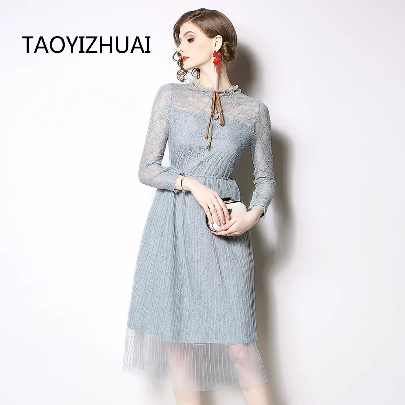 

Женское Пляжное Платье До Колена TAOYIZHAUI, летнее Элегантное повседневное платье с круглым вырезом и вырезами, платье для вечеринки