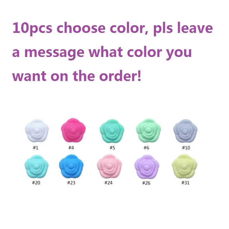 Choose color BOBO. BOX 10 шт силиконовые бусины Цветок Детские Прорезыватели BPA бесплатно Роза Детские Прорезыватели для зубов ожерелье из жевательной резинки игрушки для прорезывателя силиконовые - Цвет: Choose color