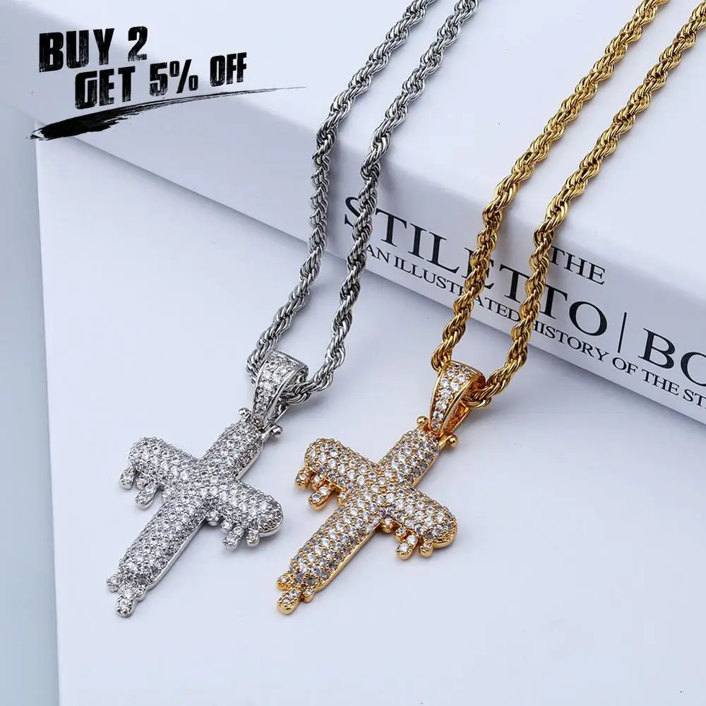 Льдом Индеец глава Шарм Подвеска и ожерелья для мужчин в стиле хип хоп золотые