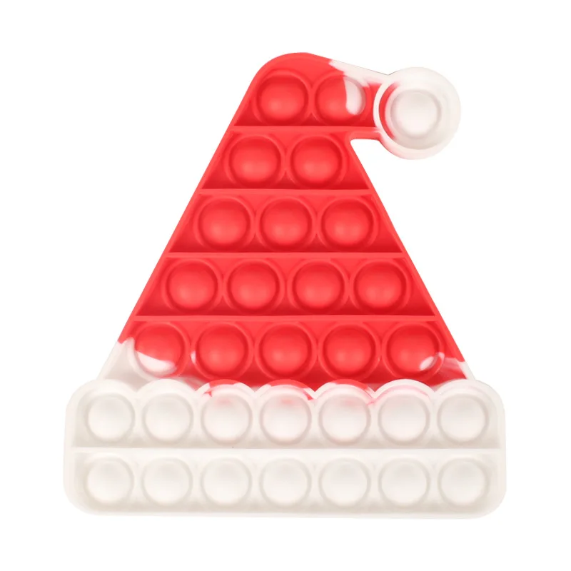 Juguetes de descompresi&oacute;n de burbujas de &aacute;rbol de Navidad para ni&ntilde;os y adultos, juguetes educativos de compresi&oacute;n divertidos de Pap&aacute; Noel-4
