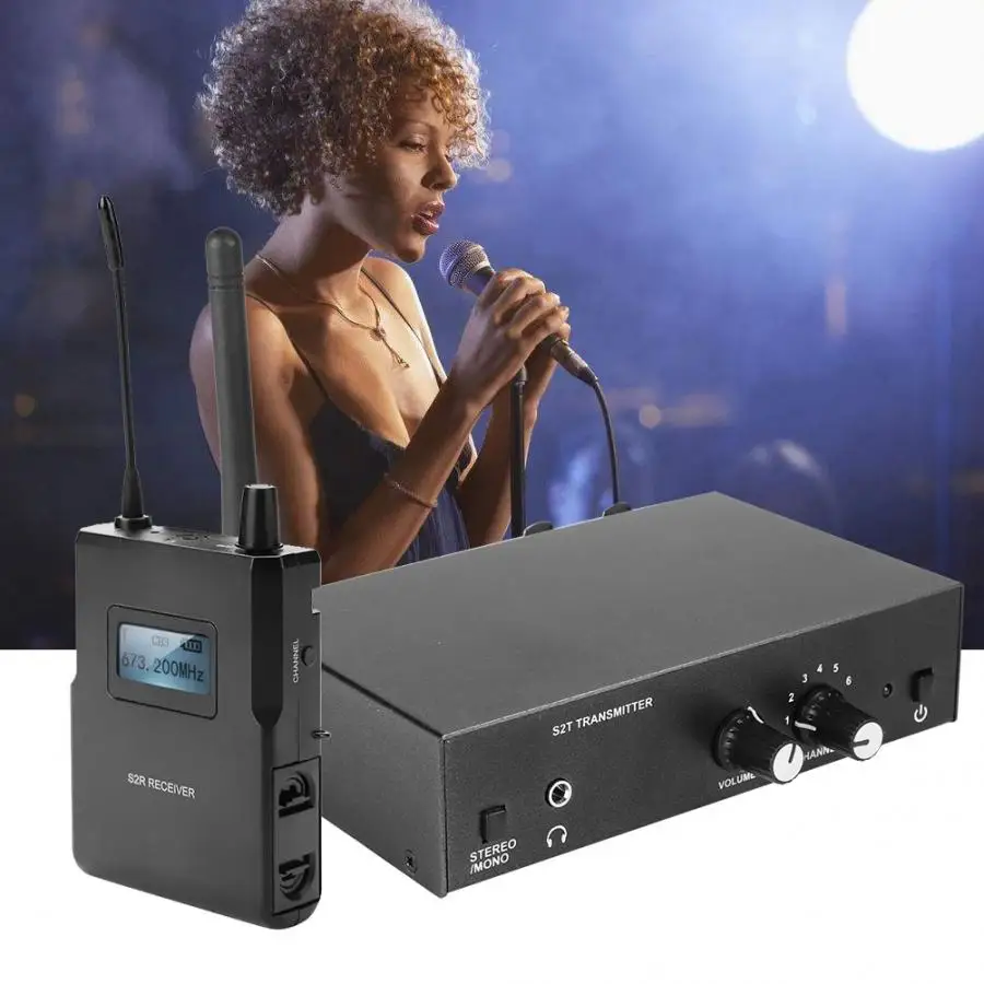 Оригинальная для ANLEON S2 UHF стерео Беспроводная система монитора 670 680MHZ 100 240V